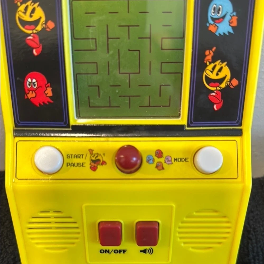 PAC-MAN & BANDAI NAMCO Yellow Handheld Console with Classic Game Design